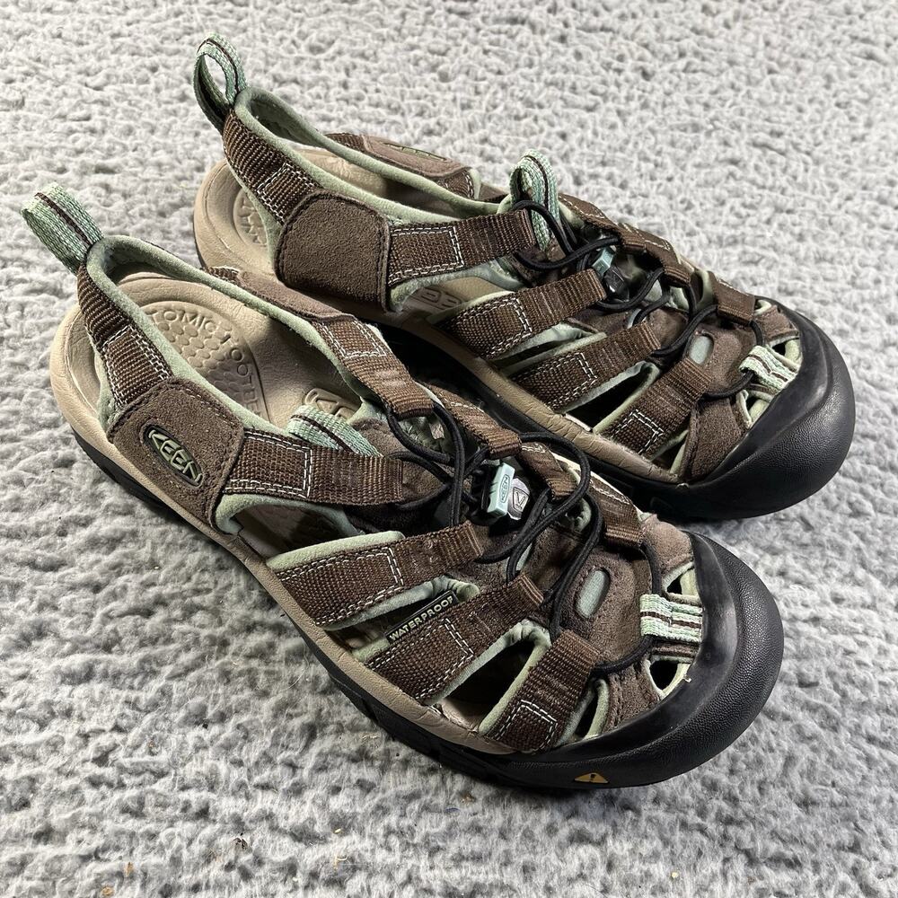 KEEN Newport H2 Womens 7.5 Brown Green Waterproof Hiking Water Sandals Shoes